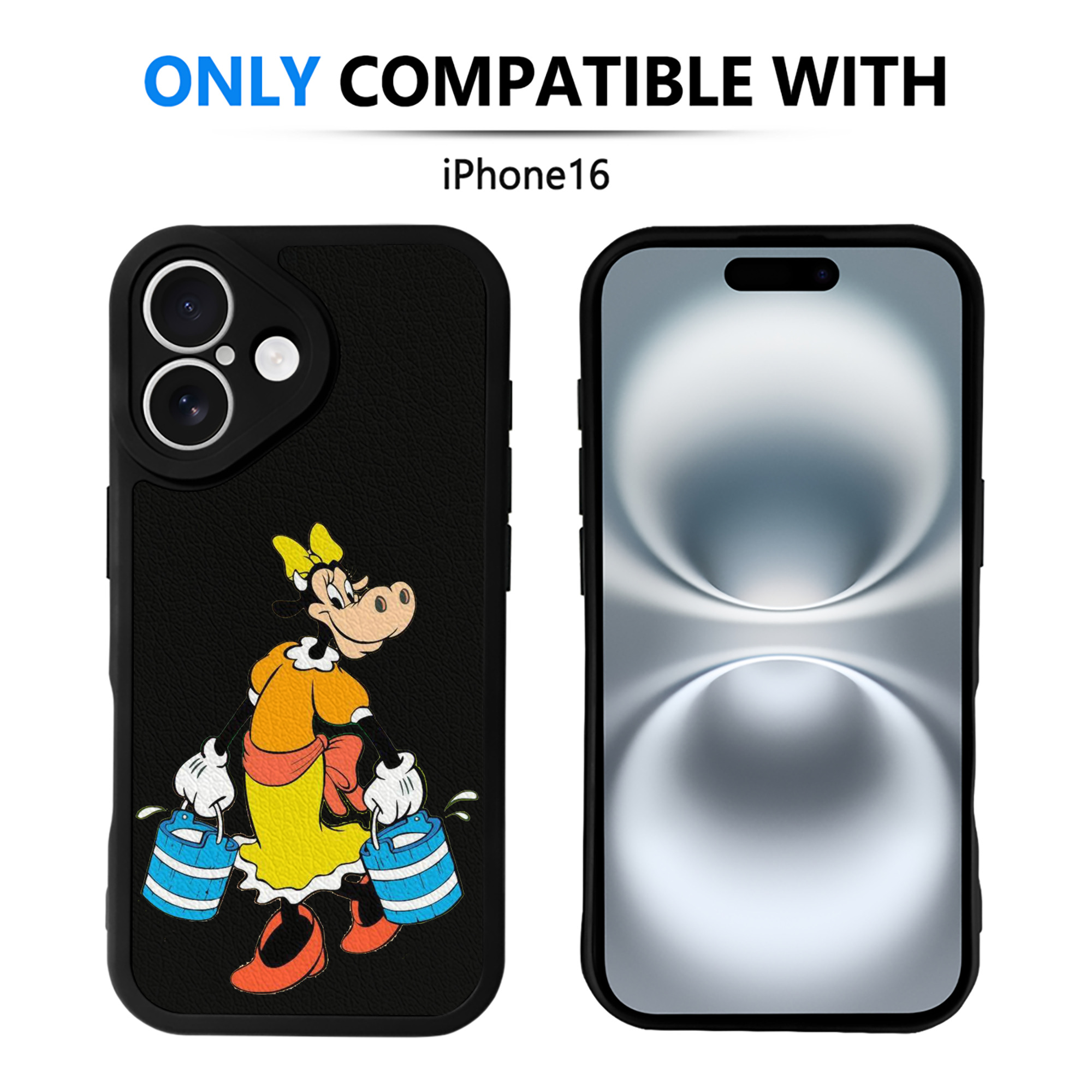 （画像用） ミッキーマウス Mickey Mouse 【iPhone 16シリーズ対応】シリコンスマホケース（レザー調） 材質：シリコン